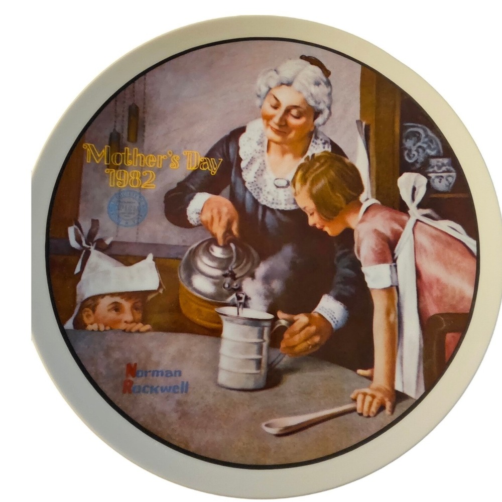 Norman Rockwell Mothers Day 1982 The Cooking Lesson Knowles Collector Plate